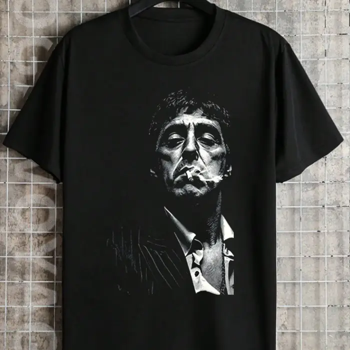 T-shirt imprimé Tony Montana Donnie Brasco pour homme - Look emblématique de collection pour tenue décontractée et cadeaux