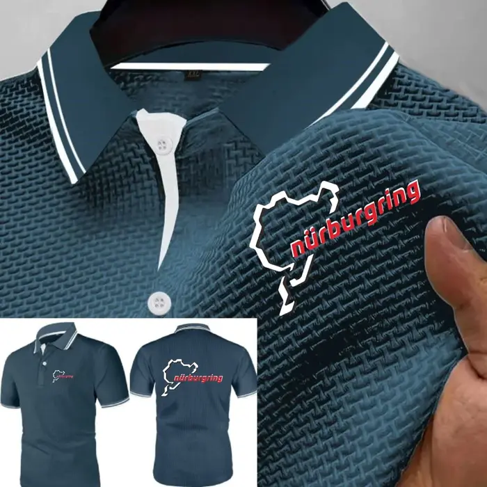 Polos Nürburgring course piste glace soie maille t-shirts doux hommes Fitness entraînement t-shirt