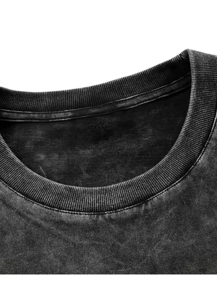 T-shirts vintage délavés 2026 – Style streetwear hip-hop rétro punk pour femme – T-shirt décontracté Harajuku en coton à manches courtes avec effet délavé à l'acide