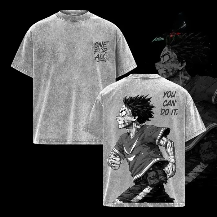 Izuku Midoriya T-shirt imprimé Anime mon héros académique vêtements hommes femmes t-shirts rétro lavé