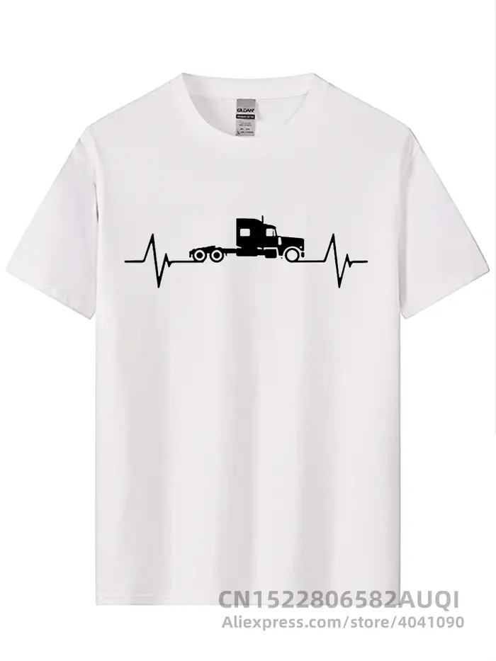 Chauffeur de camion battement de coeur amour t-shirt gars arrivée Simple Camisetas