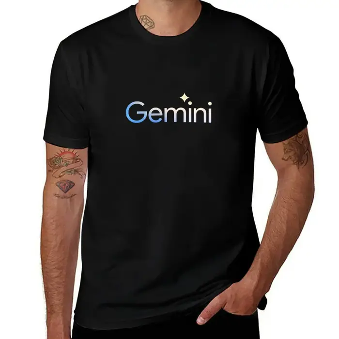 T-shirt Gemini AI à manches courtes uni pour usage quotidien