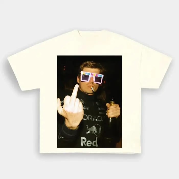 T-shirt Homme Rétro à Col Rond et Manches Courtes Motif Créatif Verstappen Printemps/Été 2026