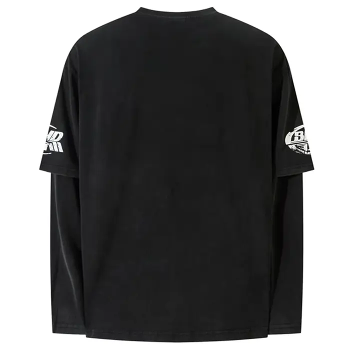 Harajuku Vintage surdimensionné T-shirts hommes Streetwear Hip Hop à manches longues