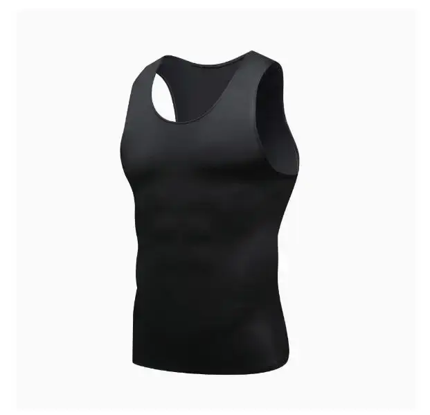 Nouveau T-shirt extensible ajusté sans manches pour hommes, décontracté, noir, blanc, gris, disponib