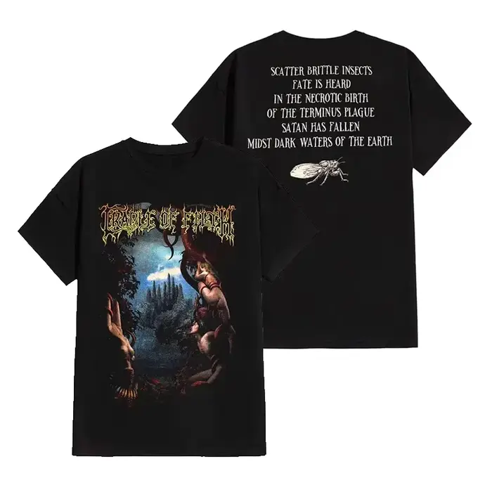 Cradle of Filth Band Extreme Gothic Black Metal T-shirt décontracté en coton avec motif pour hommes et femmes