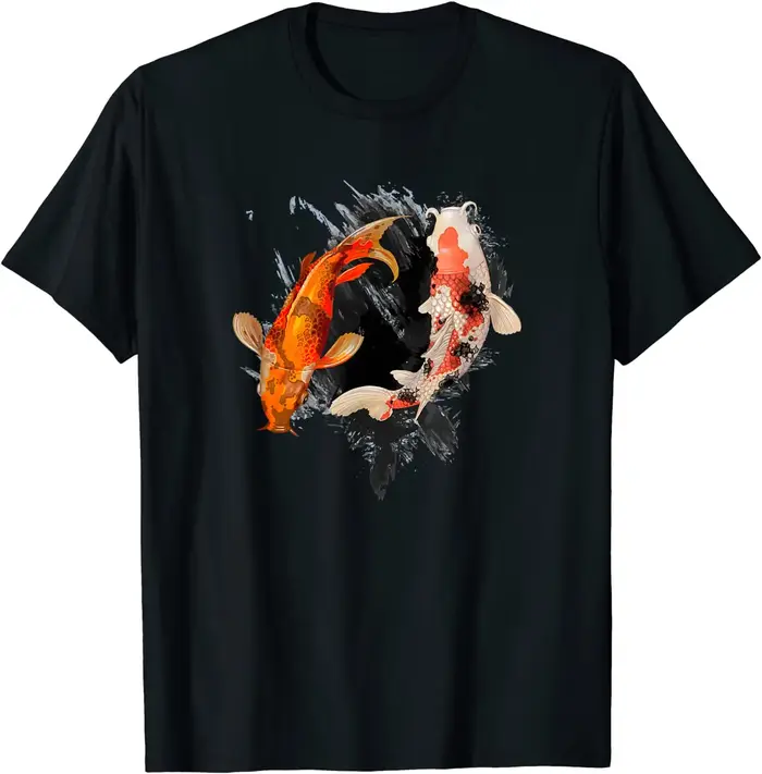 T-Shirt de tatouage japonais, Koi Fish I carpe étang