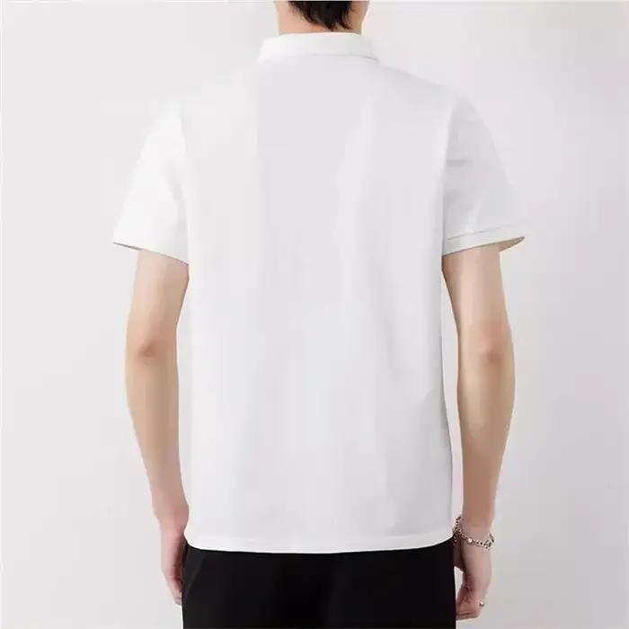 Été décontracté mode Polos hommes contraste couleur col rabattu rayé