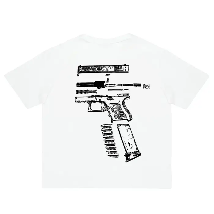 Hommes T-Shirt en GLOCK WE TRUST graphique coton surdimensionné Vintage Harajuku manches courtes hauts t-shirts esthétique Y2k Streetwear vêtements