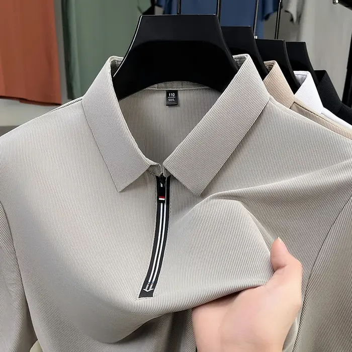 Polo Homme Haut de Gamme à Demi-Zip