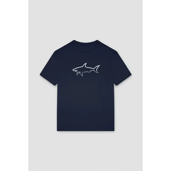 T-shirt d'été en pur coton pour hommes, décontracté, ample, imprimé requin, sport, col rond, manches