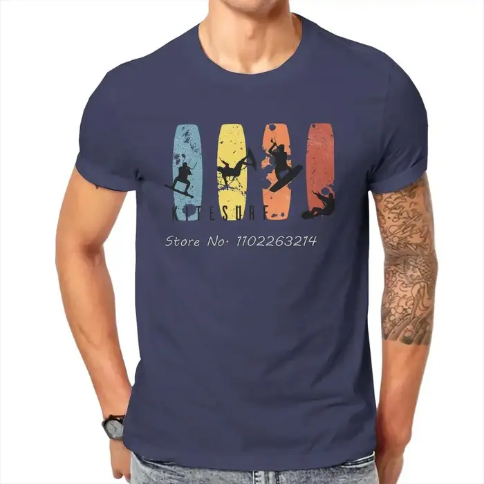 Kitesurf Kitesurf T-shirt drôle Simple et loisirs Personnaliser T-shirt pour hommes T-shirts en coton unisexe Streetwear surdimensionné