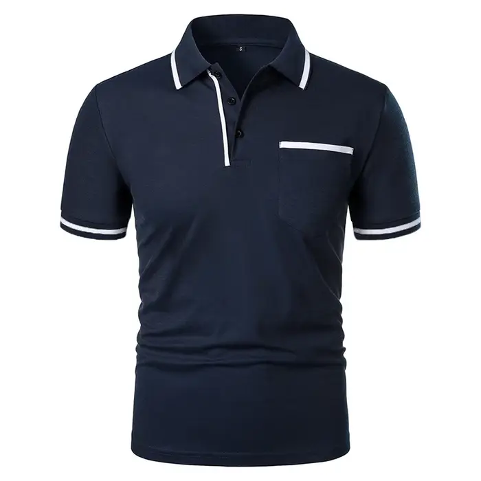 Nouveaux hommes à manches courtes polos couleur unie t-shirt style décontracté été à la mode respirant ample basique