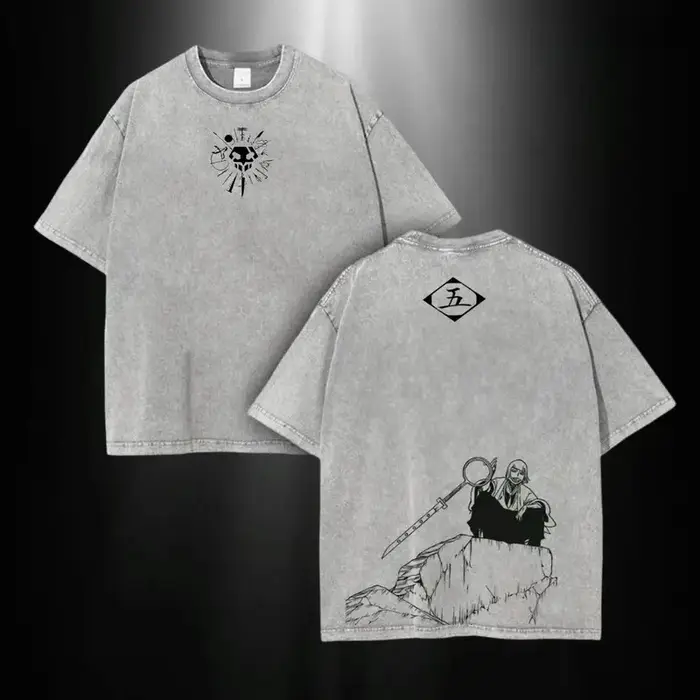 T-shirt graphique BLEACH Shinji Hirako pour hommes et femmes, vêtements surdimensionnés, T-shirts en