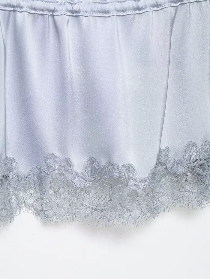 Débardeur en satin patchwork dentelle pour femme