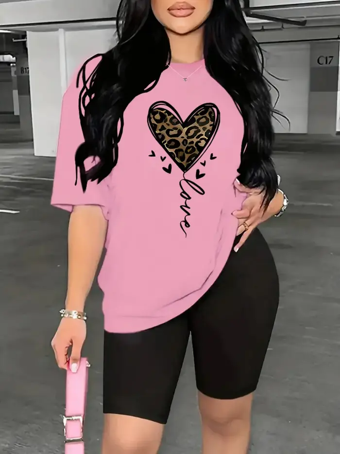Femmes t-shirt drôle amour motif imprimé