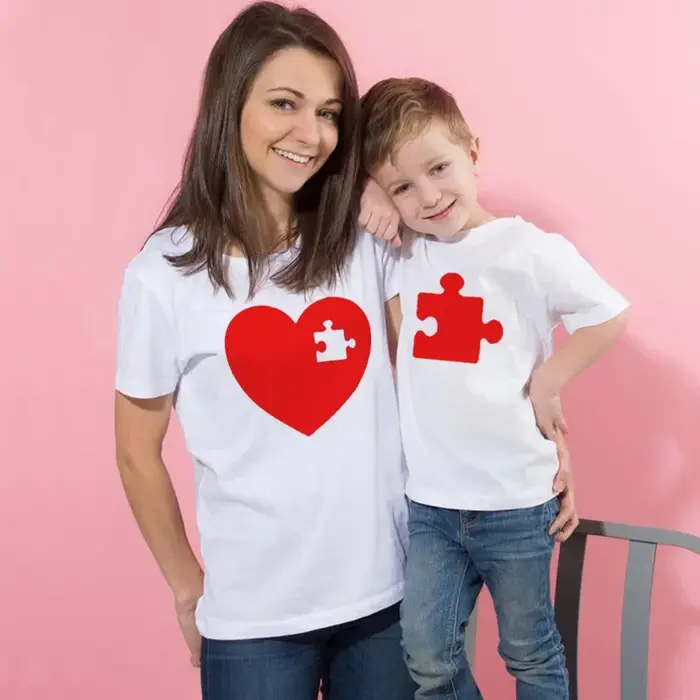 J'aime maman maman et moi tenue mère fille fils cadeau unisexe T-shirt famille correspondant T-shirt saint valentin mignon t-shirts