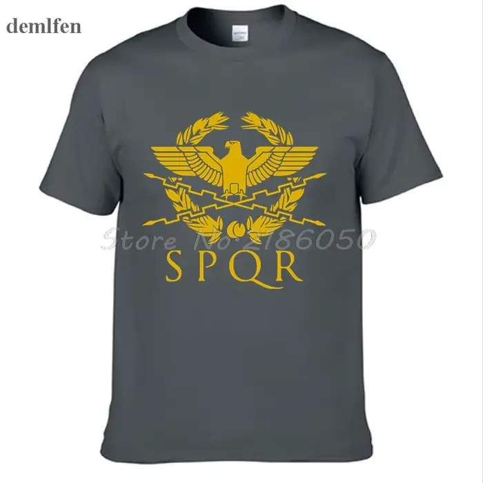 SPQR gladiateur romain impérial aigle d'or T-Shirt hommes décontracté court col rond