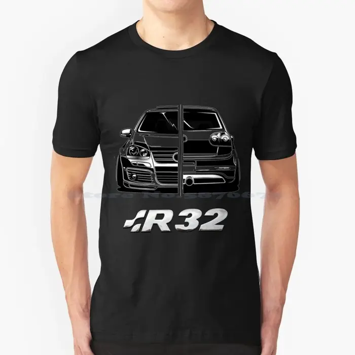 T-shirt Design Golf R32, 100% coton, dessin animé