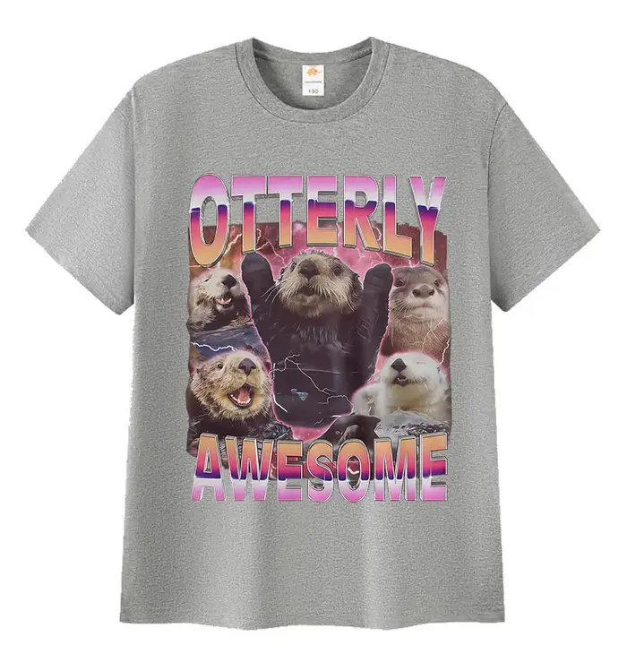 T-shirts graphiques amusants avec motif d'otter