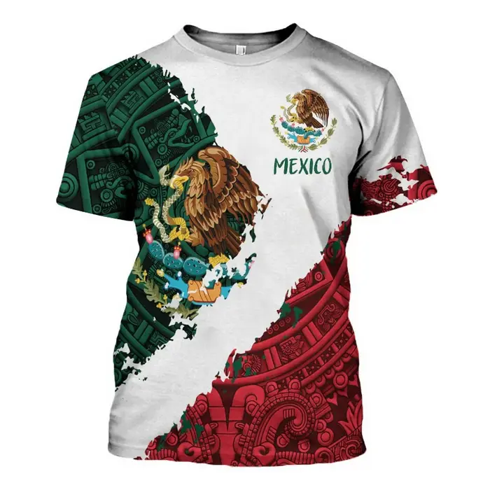 Drapeau du mexique 3d imprimé hommes T-shirt mode