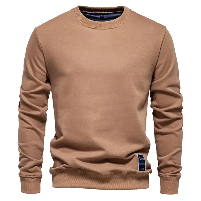 Nouveau t-shirt à manches longues pour hommes solide printemps décontracté