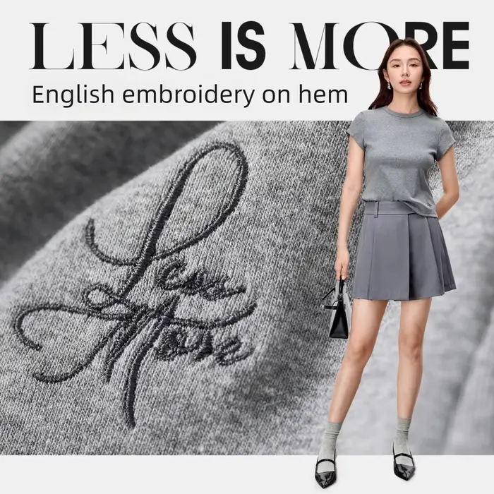 T-shirt à manches courtes pour femme SENTUBILA, collection Printemps-Été 2026, broderie tendance, tr