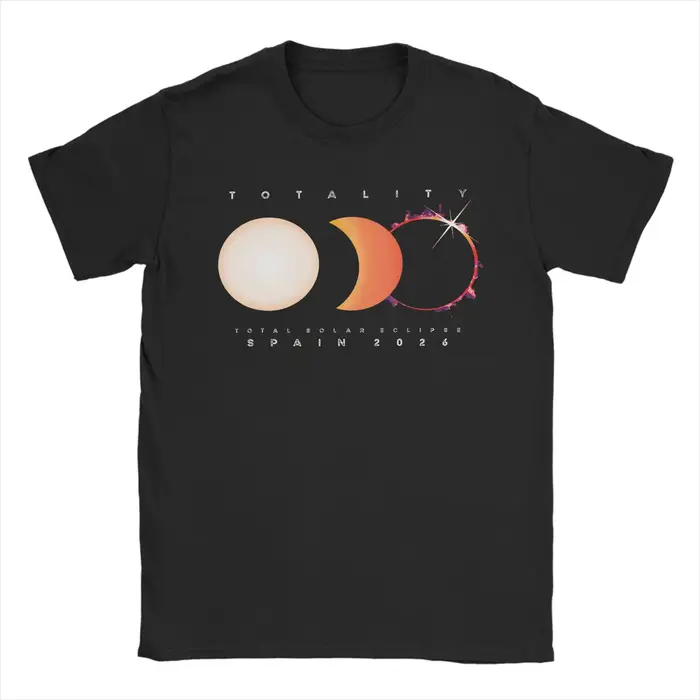 T-shirt pour hommes, éclipse solaire totale en Espagne 2026
