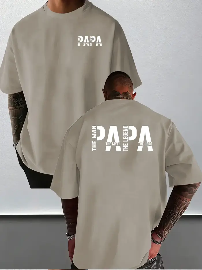 T-shirt pour homme 100% coton avec design « Dad Man Myth Legend », style décontracté pour tous les j