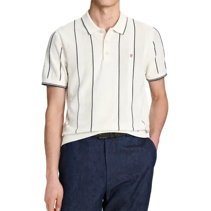 Polo en tricot rayé pour homme CH