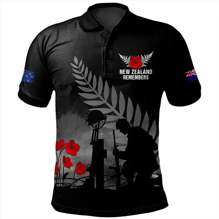 Anzac Day Polo pour hommes Lest We Forget revers manches courtes chemises de Golf australie nouvelle-zélande Tonga fête nationale haut tendance