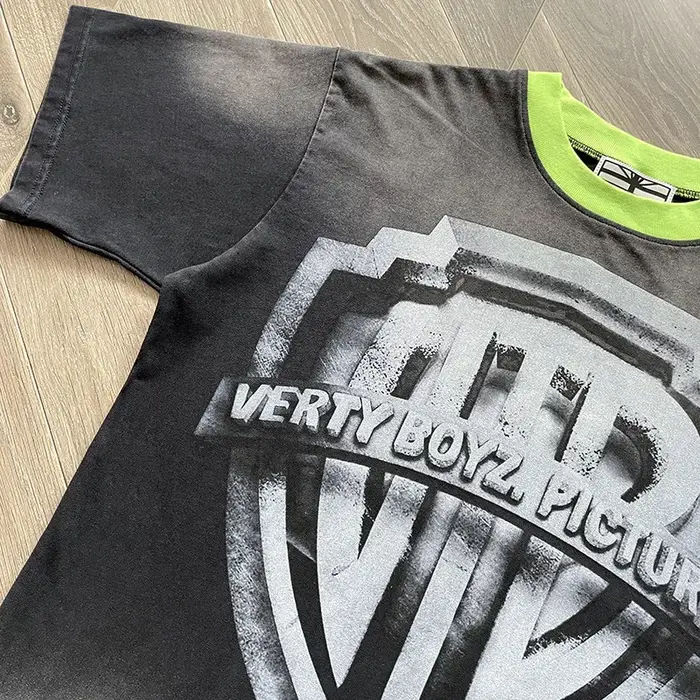T-shirt décontracté à manches courtes pour hommes et femmes Vertabrae American Street Dark Rap Day Foot VERTEE5