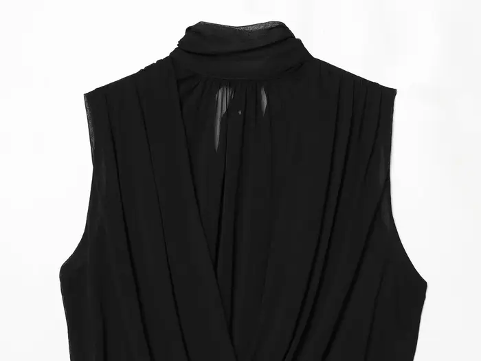 Débardeur drapé à col roulé pour femme