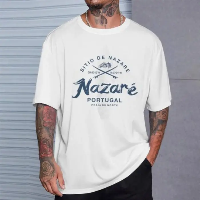 T-shirt de surf rétro Lisbonne Portugal pour homme et femme