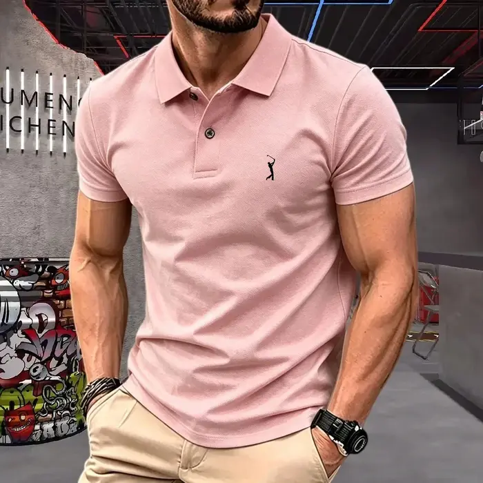 Polo homme été 2026 respirant à manches courtes – Chemise de golf et de bureau