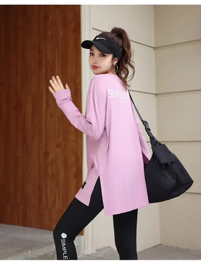 T-shirt ample à manches longues pour femmes