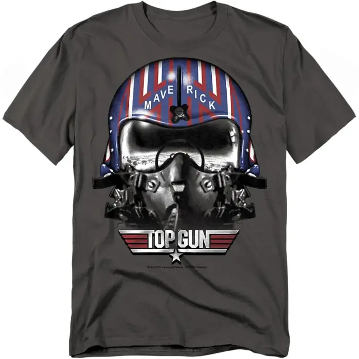 T-shirt Top Gun avec logo vieilli (Marron chiné) Nouvelle collection été 2026 pour femme