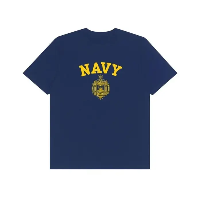 T-shirt graphique avec emblème de l'Académie navale américaine