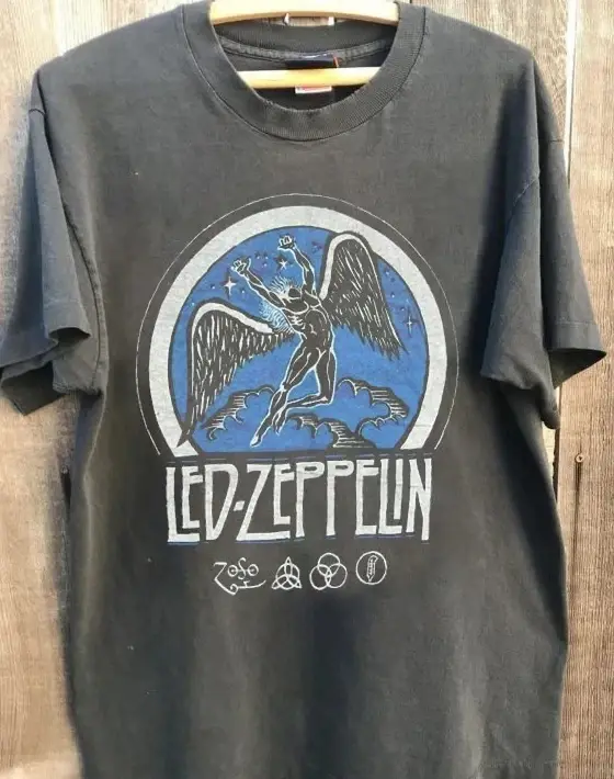T-shirt pour hommes Led Zeppelin Band 1975 Tour, décontracté et confortable, nouveau produit printem