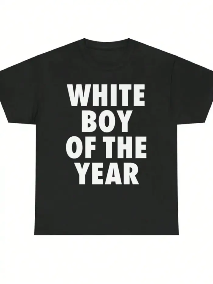 T-shirts WHITE BOY OF THE YEAR en coton imprimé à manches courtes