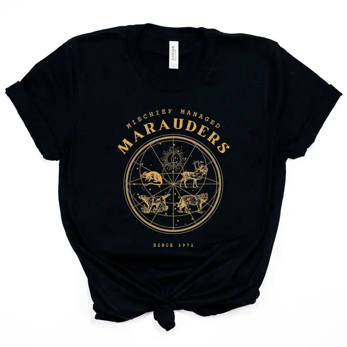 Mischief gérer chemise les Marauders Hp sorcier école T-shirt Fandom Booktok Bookish Merch assistant Halloween hauts Fans cadeau
