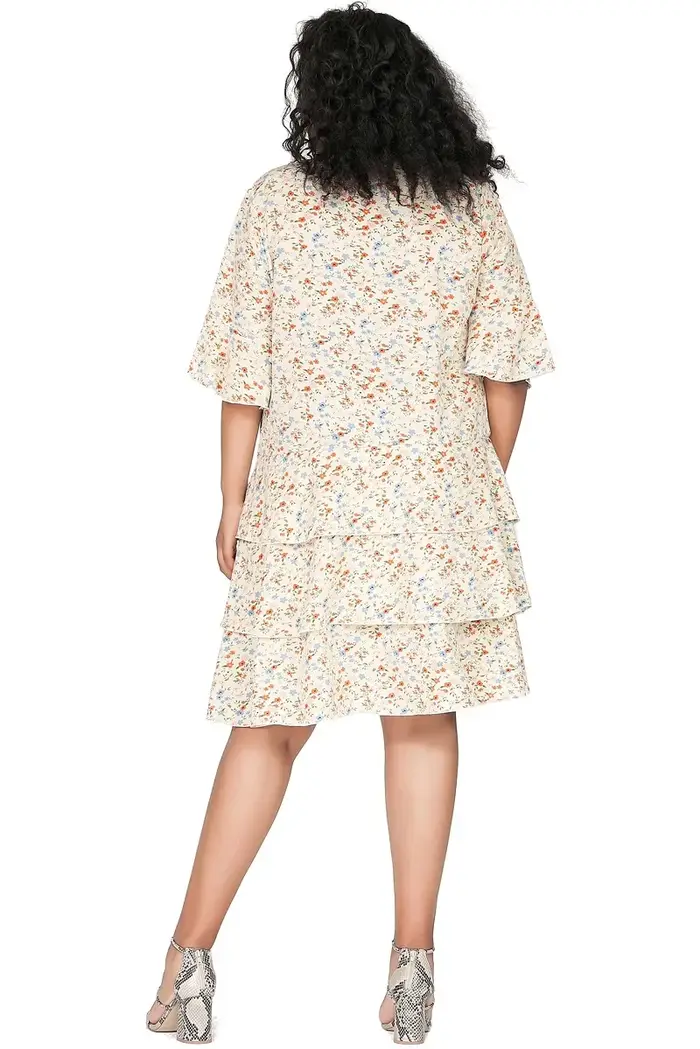 Robe trapèze à volants à plusieurs niveaux pour femmes