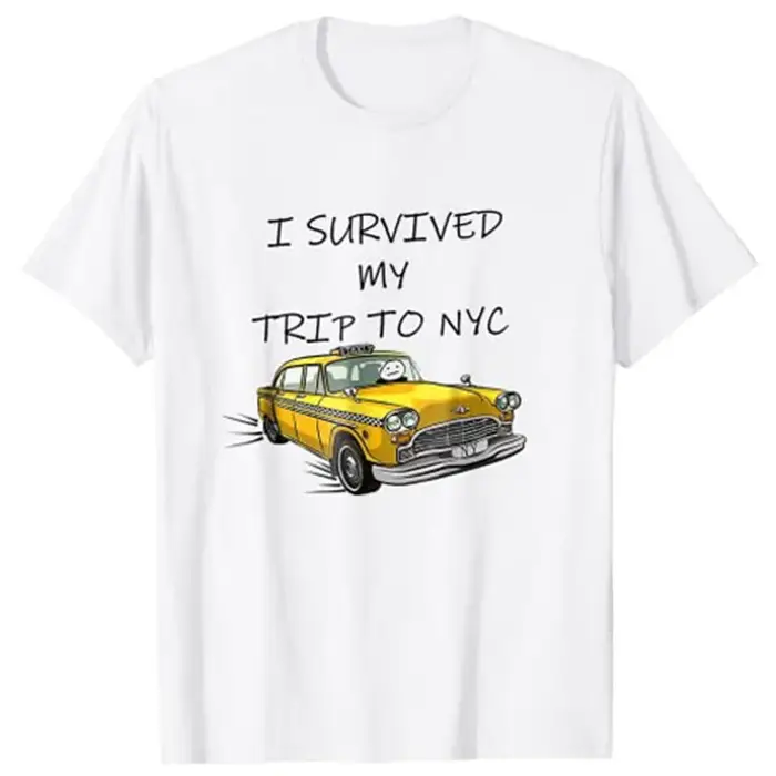 T-Shirt graphique, avec motif, j'ai pu survivre à mon voyage à NYC