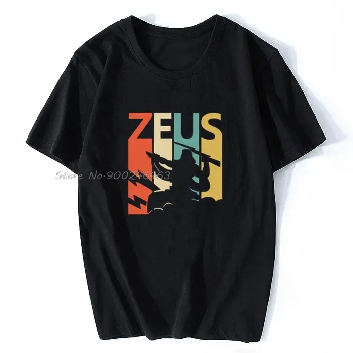 T-shirt à col rond pour homme et femme, en coton, style Vintage des années 1970, grec, dieu Zeus, Hi