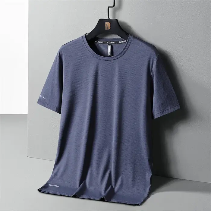 Haute qualité glace soie T-Shirts hommes grande taille 8XL homme t-shirt gros