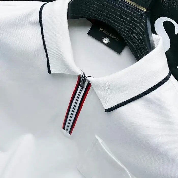 Polo à fermeture éclair pour homme, sweat-shirt blanc d'affaires, pulls de poche, formel, en vrac, une pièce, offres de vêtements originaux, média Emo