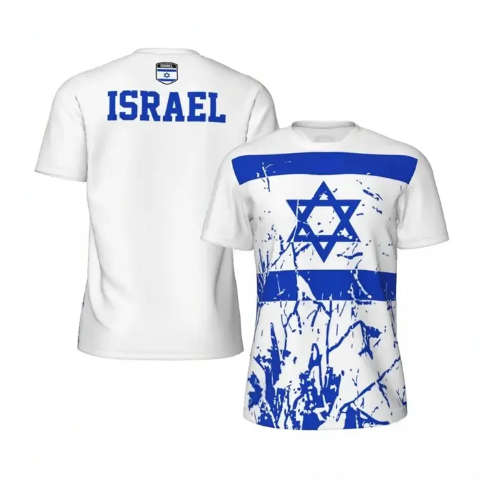 Mode Israël Drapeau Graphique Football T-shirts Pour Hommes Tendance D'été 3D Emblème National Imprimé