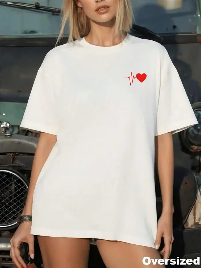 Nouveau T-shirt tendance pour femme 2026 – Classique noir/blanc