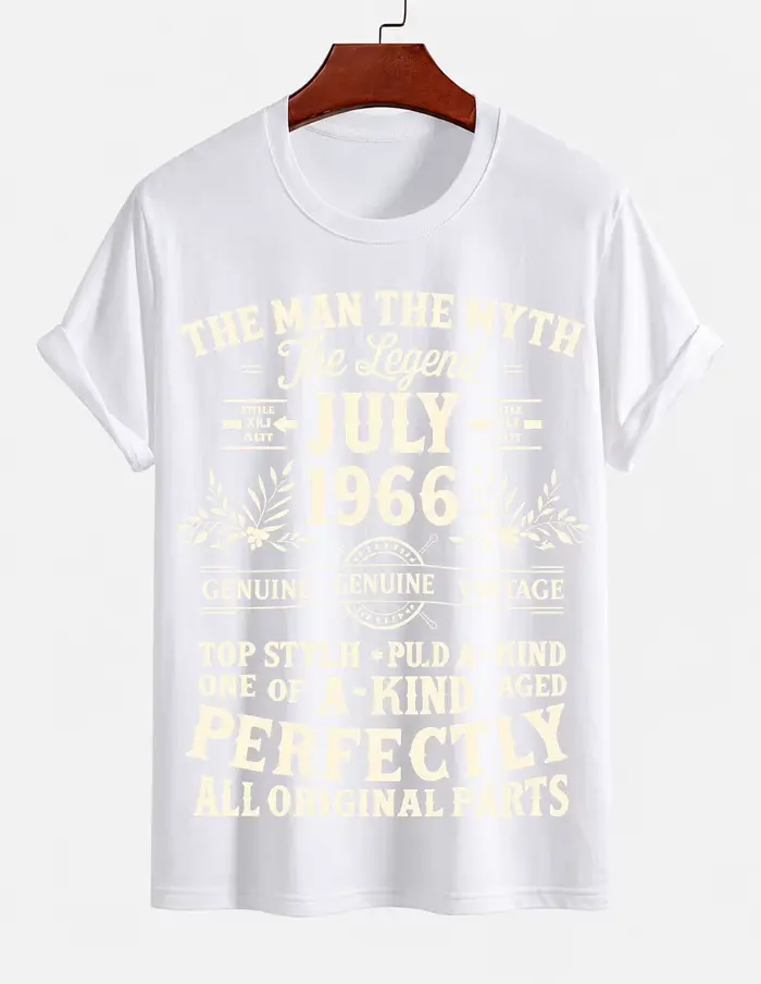 Nouveau T-shirt en pur coton 2026 « Juillet 1966 Homme Mythe Légende » avec imprimé anniversaire