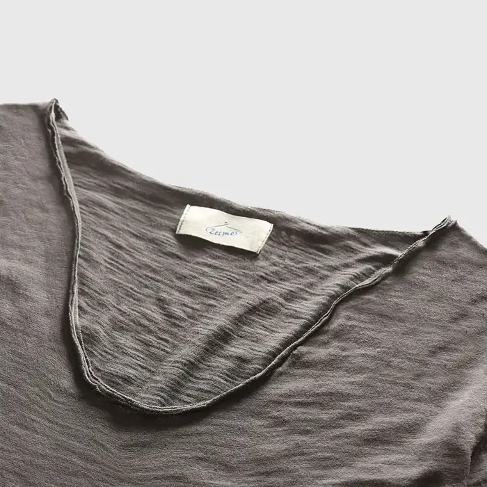 Zecmos – t-shirt à manches longues et col en V pour homme